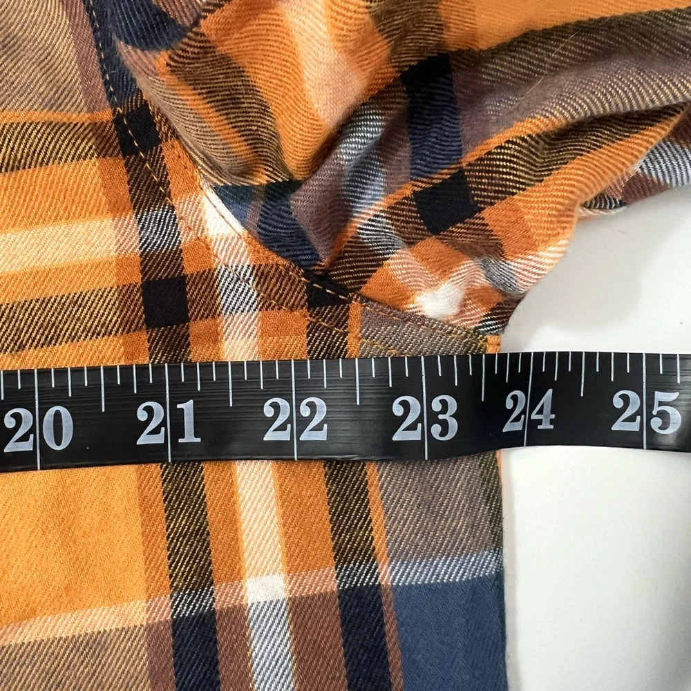 The North Face Orange and Blue Plaid Shirt
